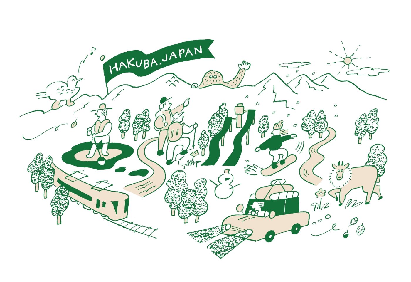白馬MAPのオリジナルイラスト